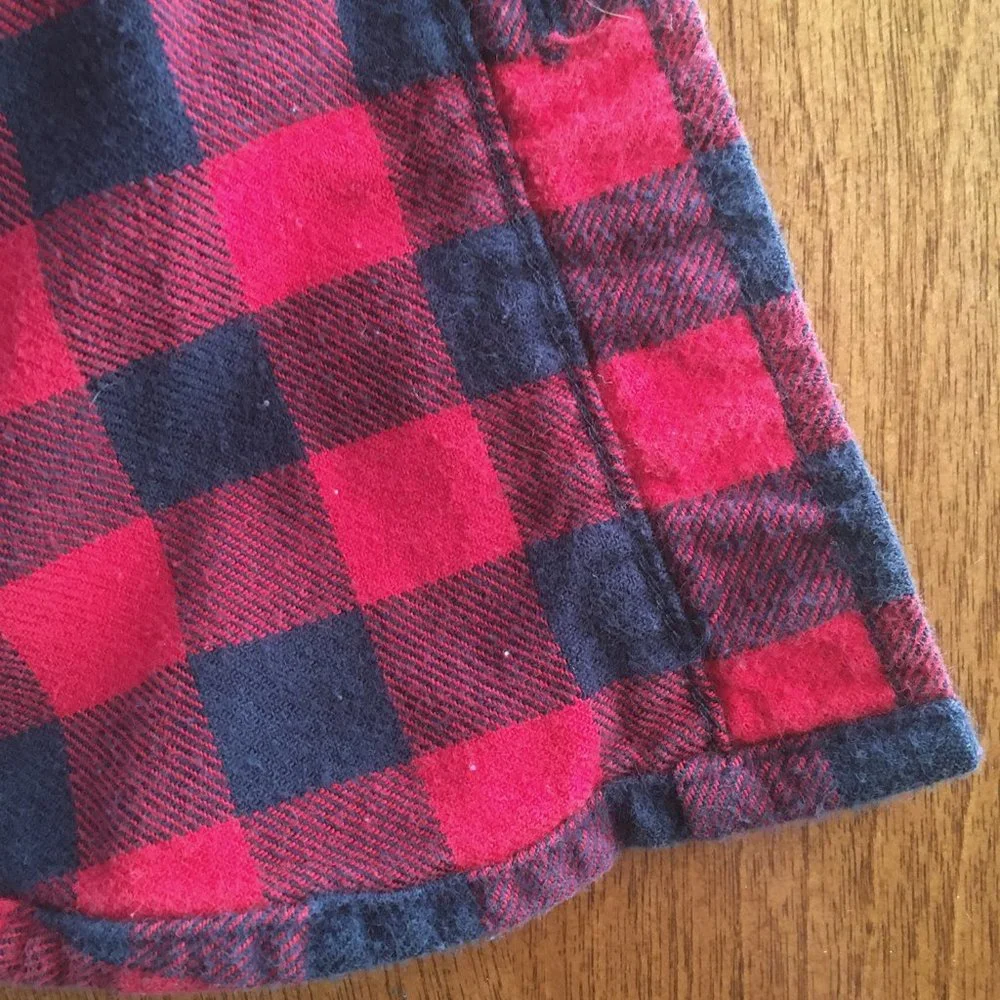 Lands' End buffalo plaid flannel shirt 4-5